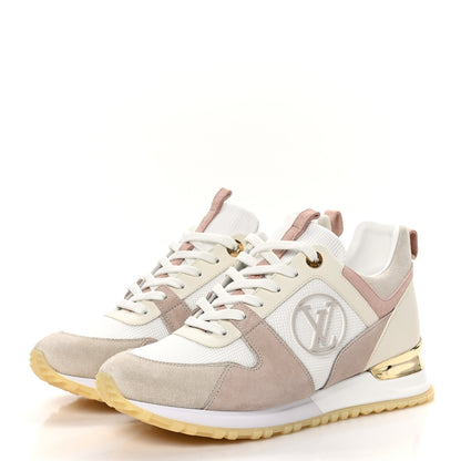 Louis Vuitton Suede Mesh Run Away Sneakers 38 White Grey 3 of 8