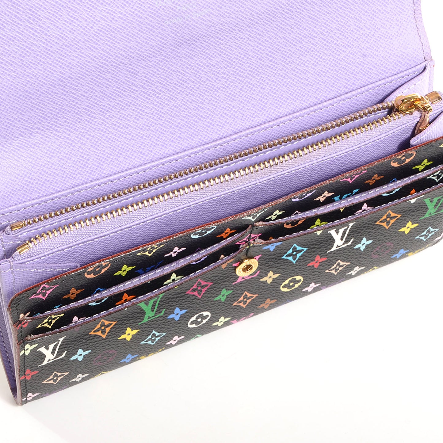 Monogram Multicolor Sarah Wallet Black Violet