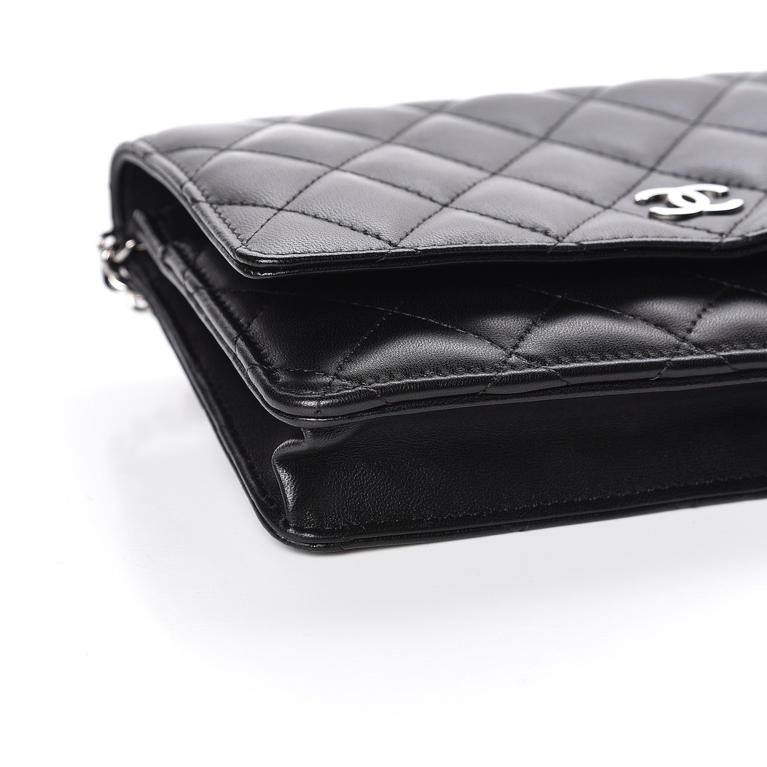 Chanel Lambskin Quilted Wallet On Chain WOC Black 9 of 11