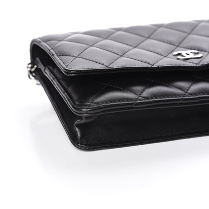Chanel Lambskin Quilted Wallet On Chain WOC Black 9 of 11