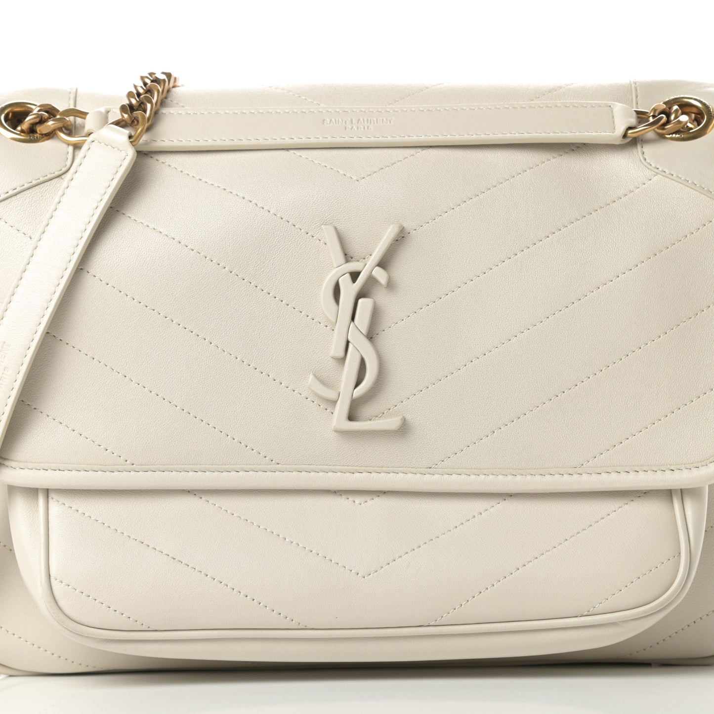 Lambskin Matelasse Monogram Medium Niki Chain Satchel Dark Beige