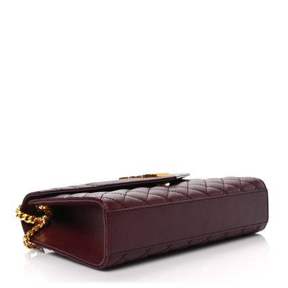 Saint Laurent Grain De Poudre Textured Mixed Matelasse Medium Triquilt Monogram Satchel Rouge Legion 4 of 8