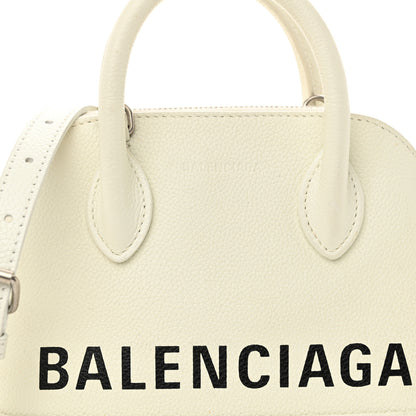 Balenciaga Grained Calfskin XXS Ville Top Handle Bag White Black 8 of 12