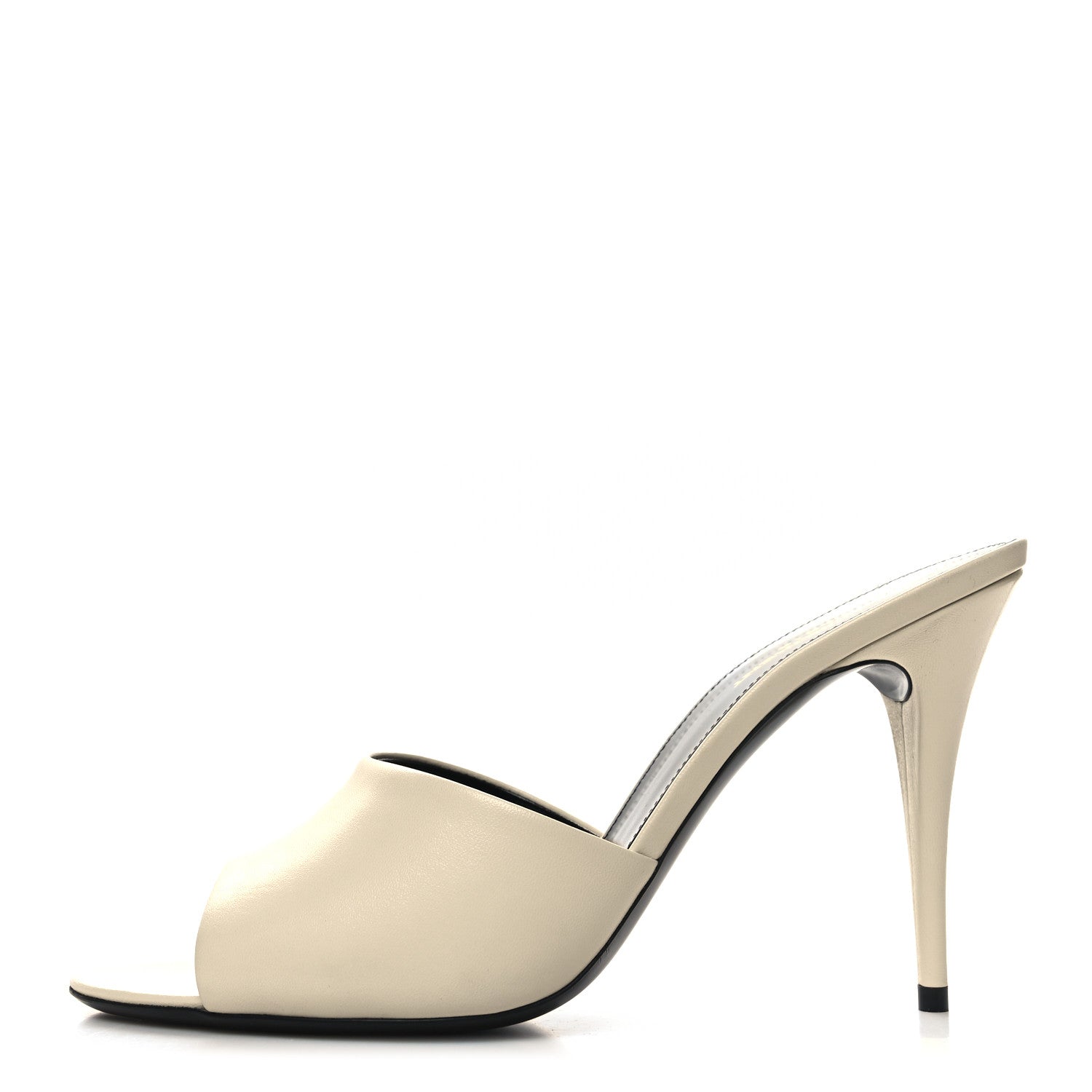 Saint Laurent Calfskin New Belfagor 110mm Mules 40 Pearl 1 of 10