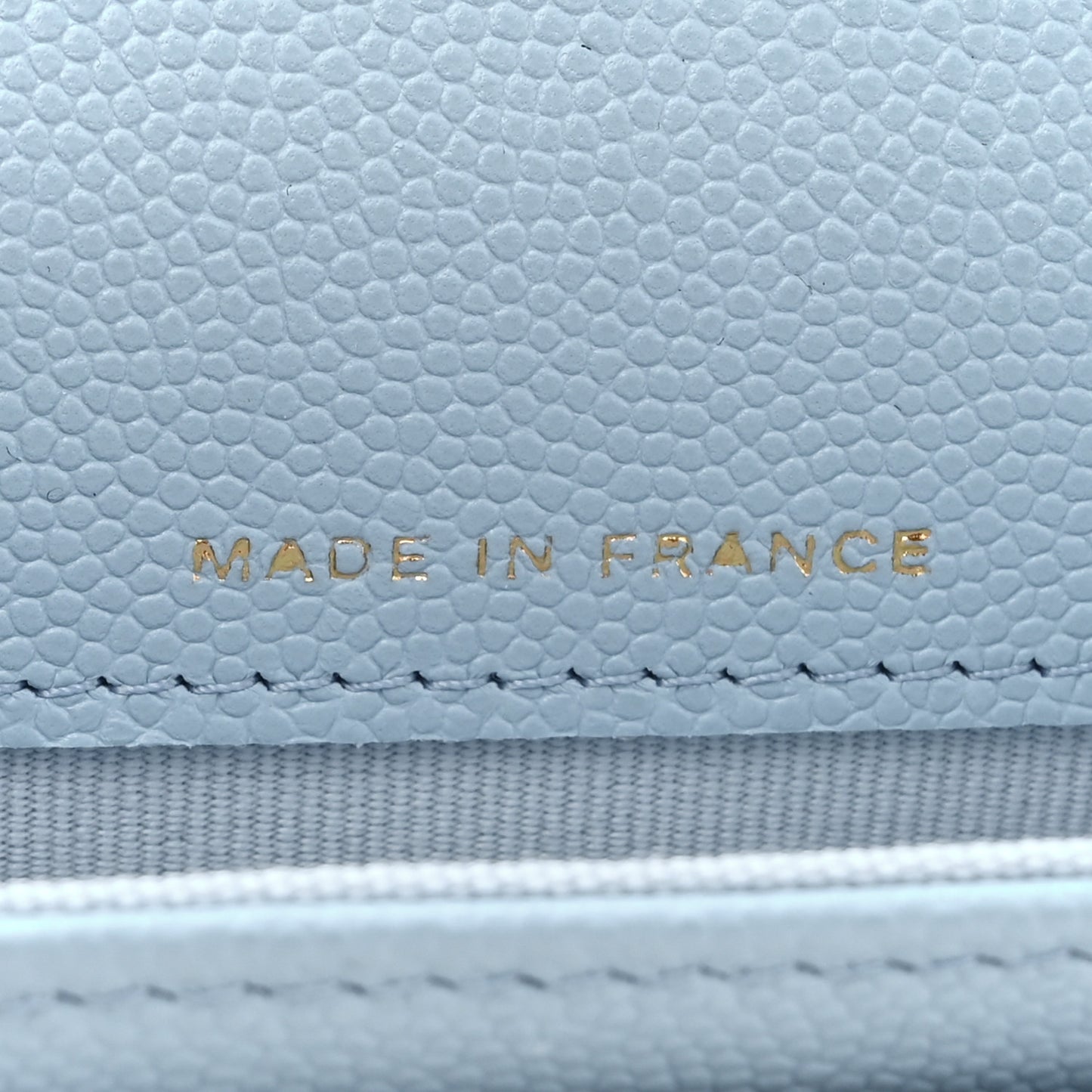 Caviar Quilted Flap Card Holder Wallet Light Blue