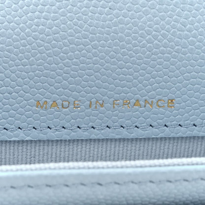 Chanel Caviar Quilted Flap Card Holder Wallet Light Blue 7 of 9