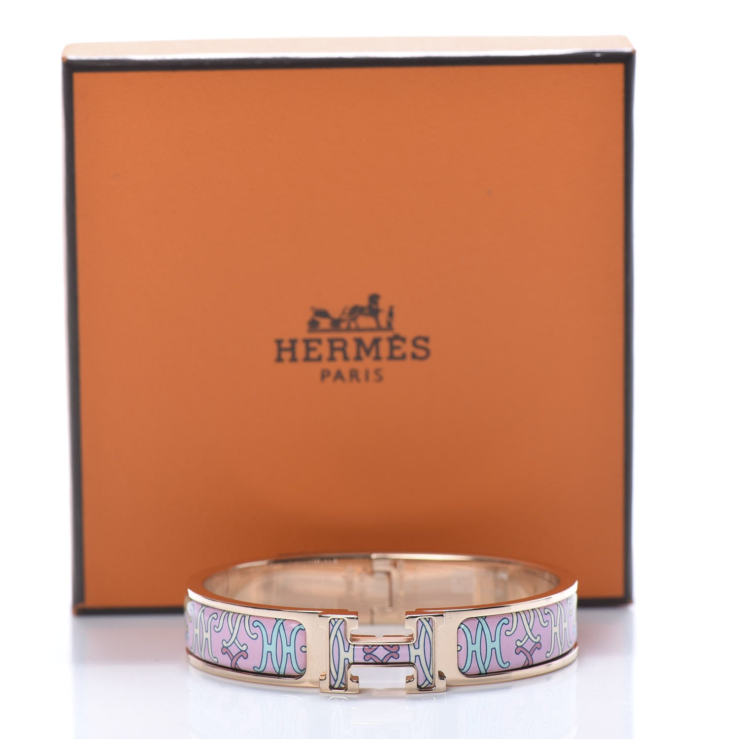 Hermes Enamel Narrow Print H Lift Clic Clac H Bracelet Color Patch 6 of 6