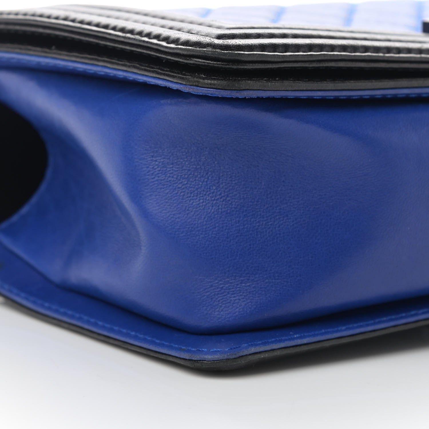 Chanel Lambskin Quilted Bi-Color Medium Boy Flap Black Blue Fonce 9 of 17