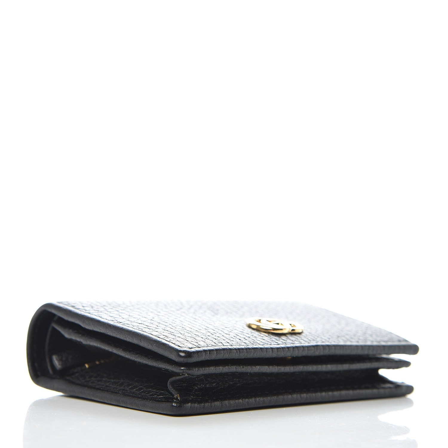 Gucci Pebbled Calfskin GG Marmont Card Case Black 4 of 10