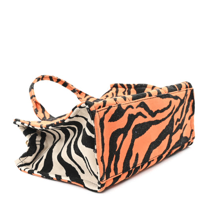 Marc Jacobs Cotton Canvas Zebra Tiger Print Medium The Traveler Tote Bag 4 of 12