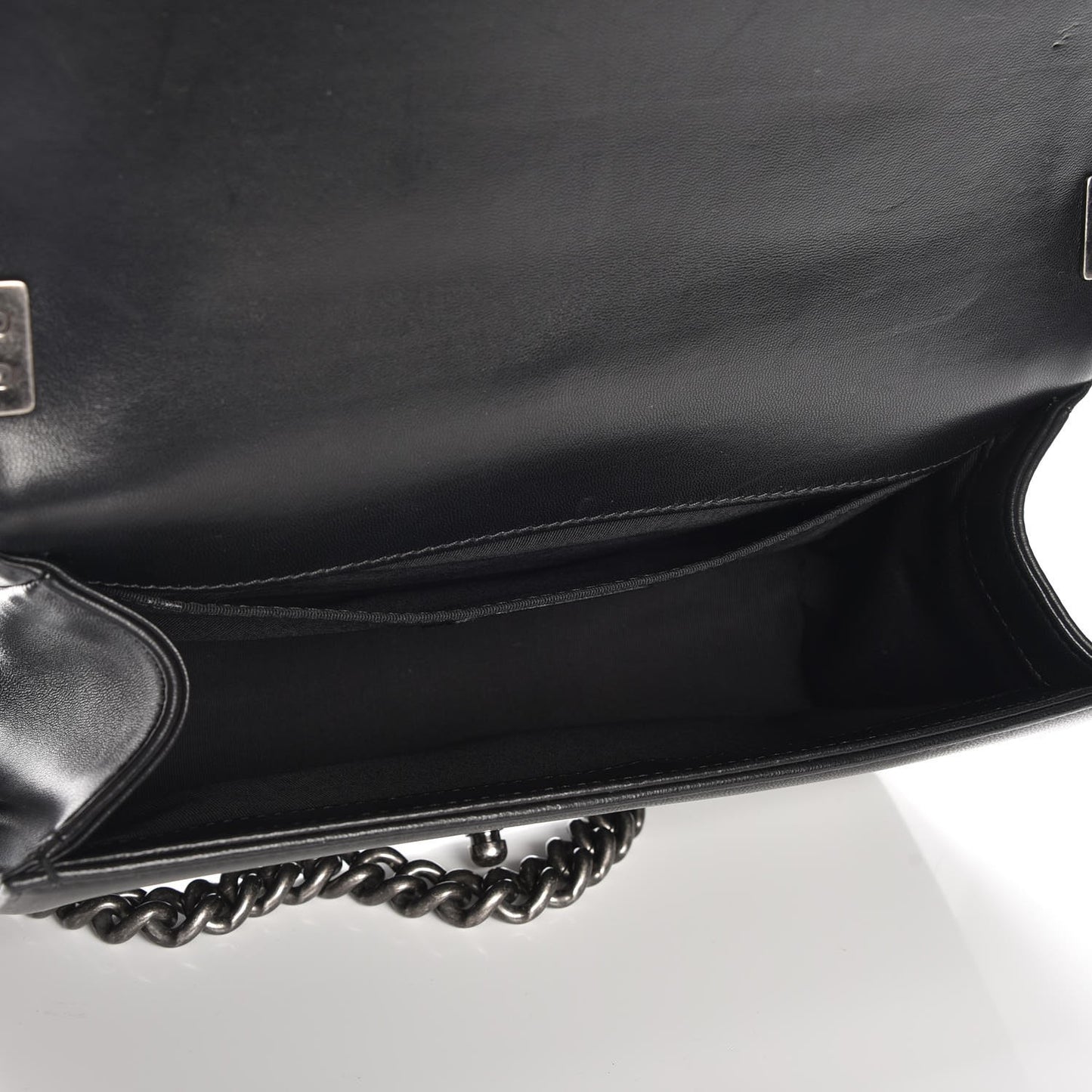 Lambskin Quilted Medium Boy Flap Black