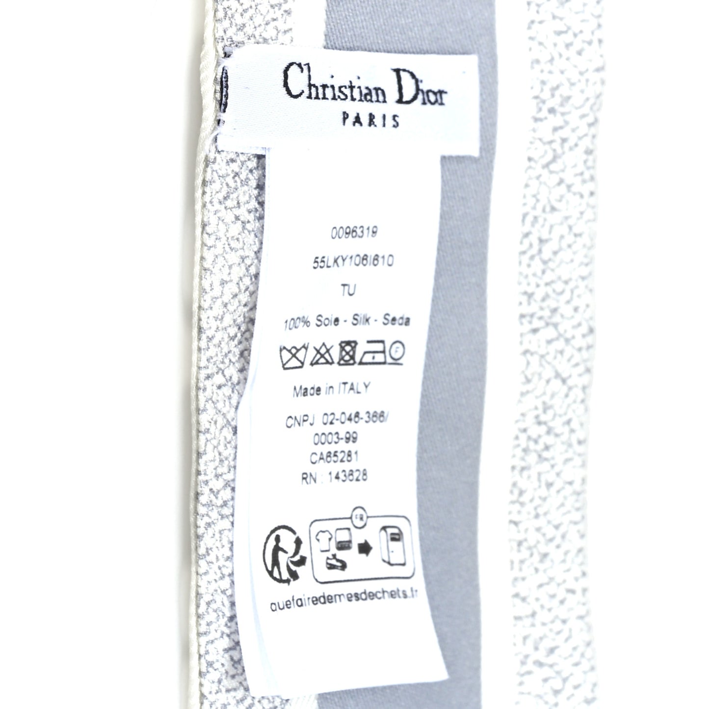 Silk Mitzah Scarf Grey White