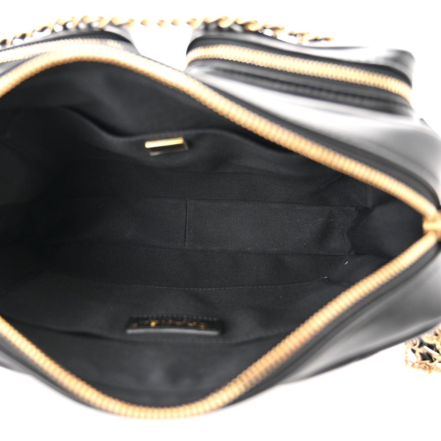 Calfskin Quilted Large Camera Case Black