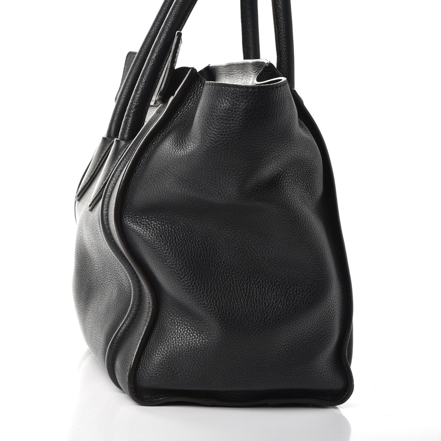 Drummed Calfskin Mini Luggage Black