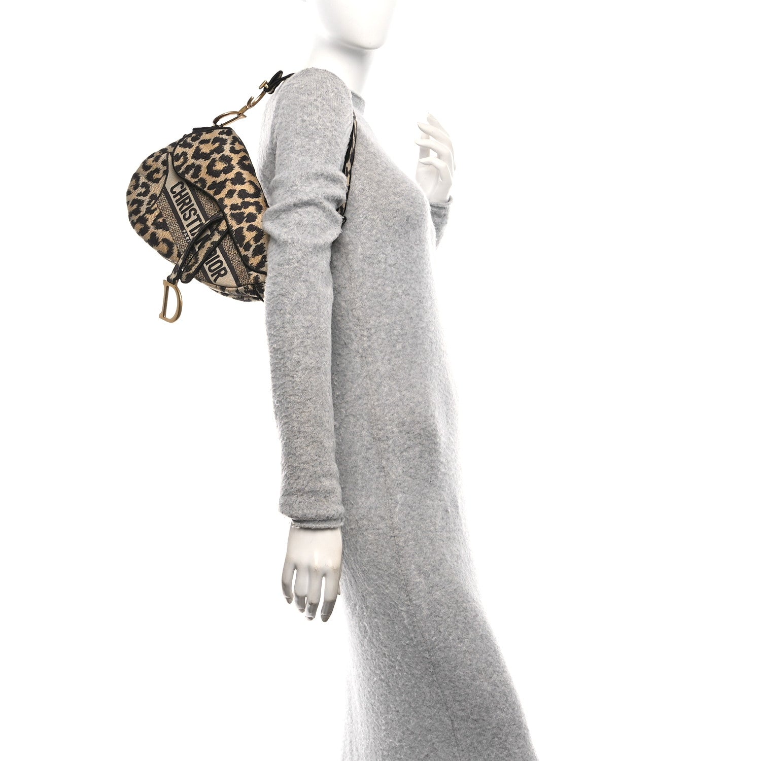 Christian Dior Canvas Mizza Embroidered Saddle Bag Beige Multicolor 2 of 10