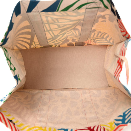 Hermes Cotton Canvas Jaguar Quetzal Beach Bag 6 of 9