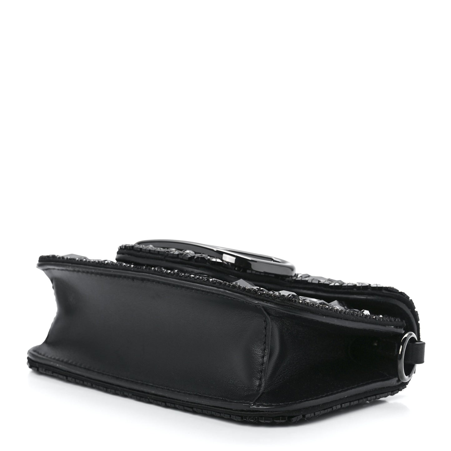 Crystal Nappa Monochrome Vlogo Small Loco Shoulder Bag Black