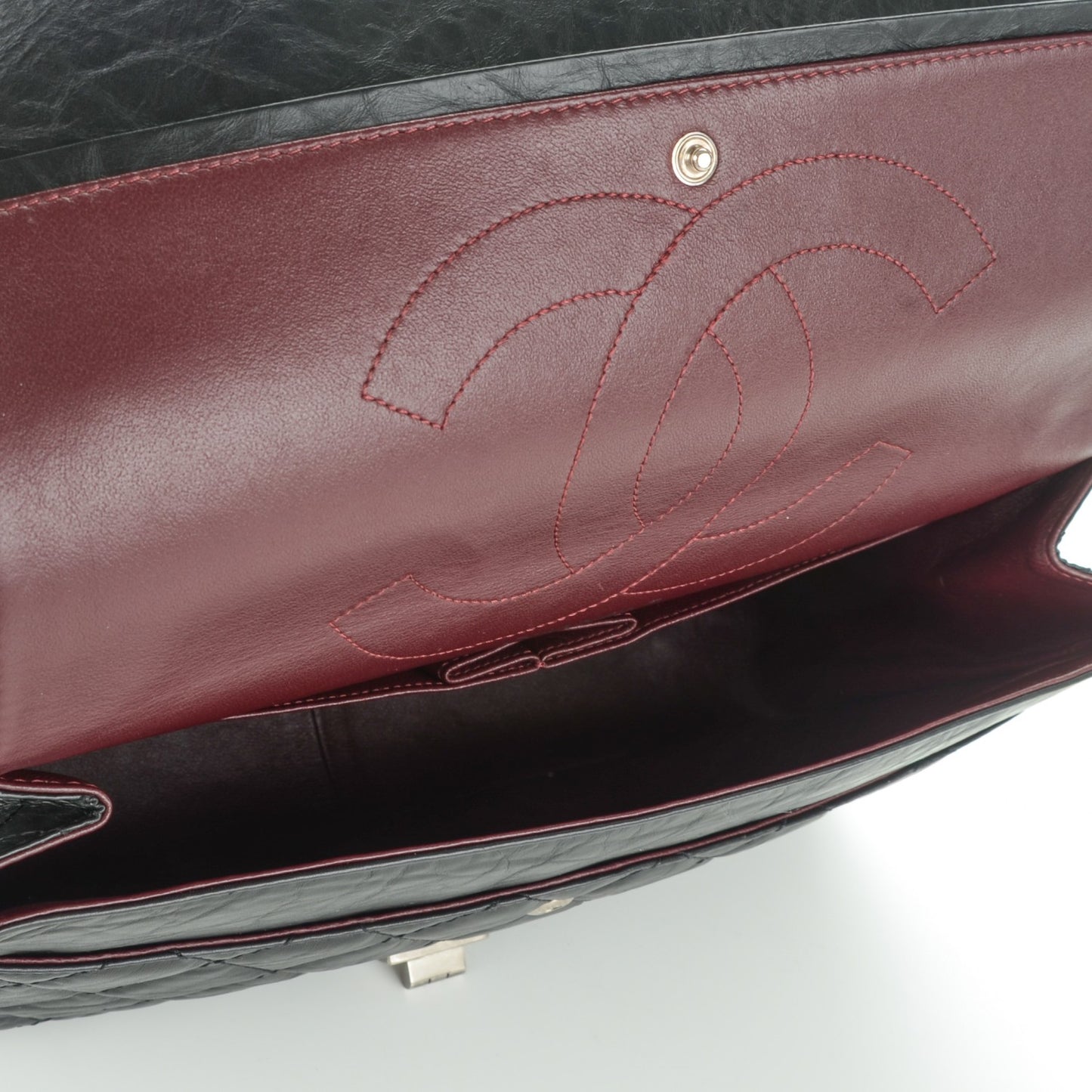 Aged Calfskin Quilted 2.55 Reissue 227 Flap Black