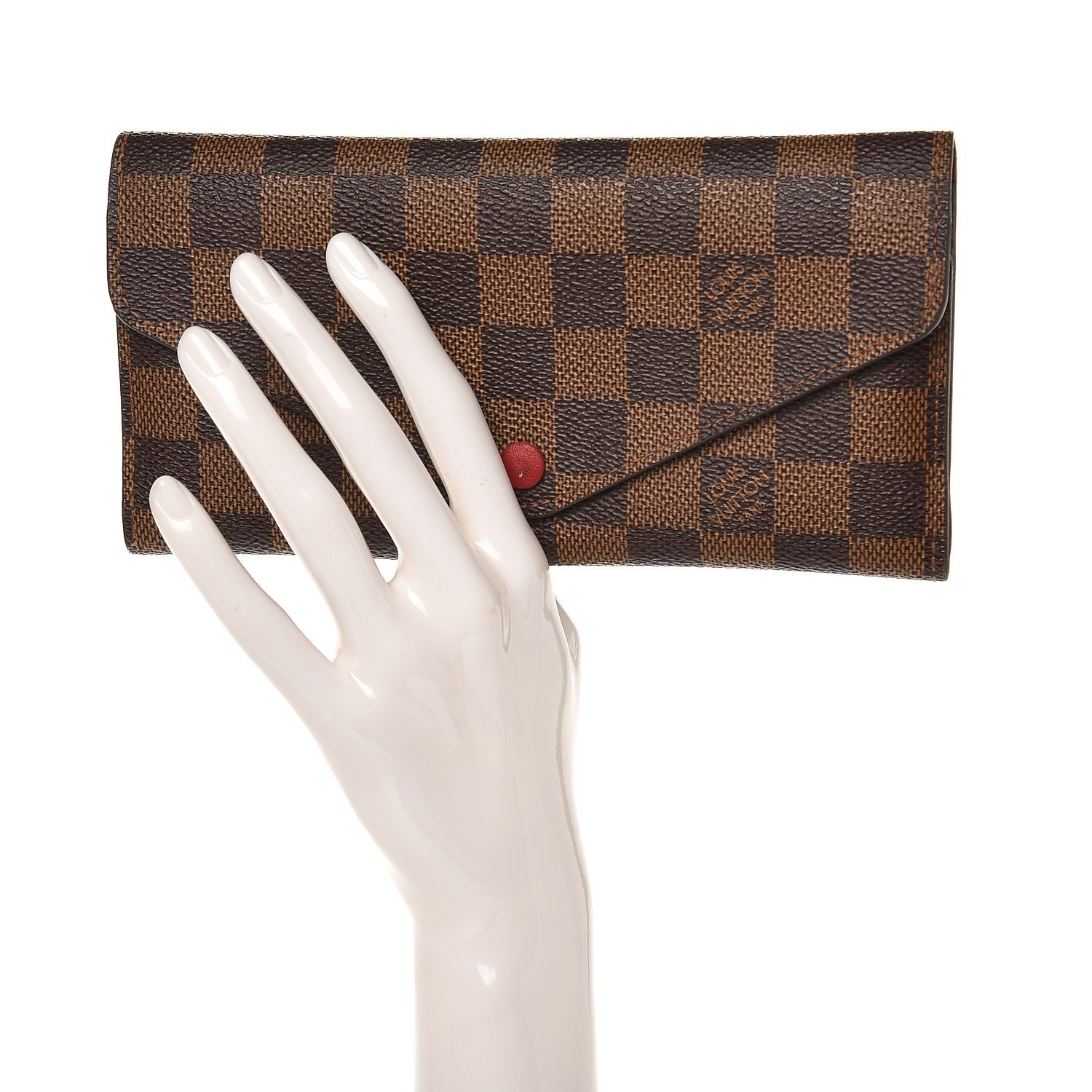Louis Vuitton Damier Ebene Josephine Wallet Red 2 of 9