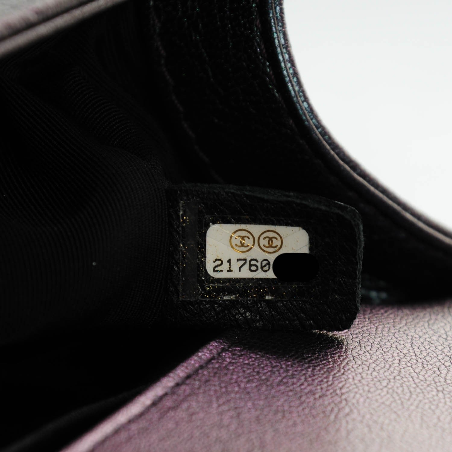 Chanel Iridescent Goatskin Quilted Medium Boy Flap Purple 7 of 7