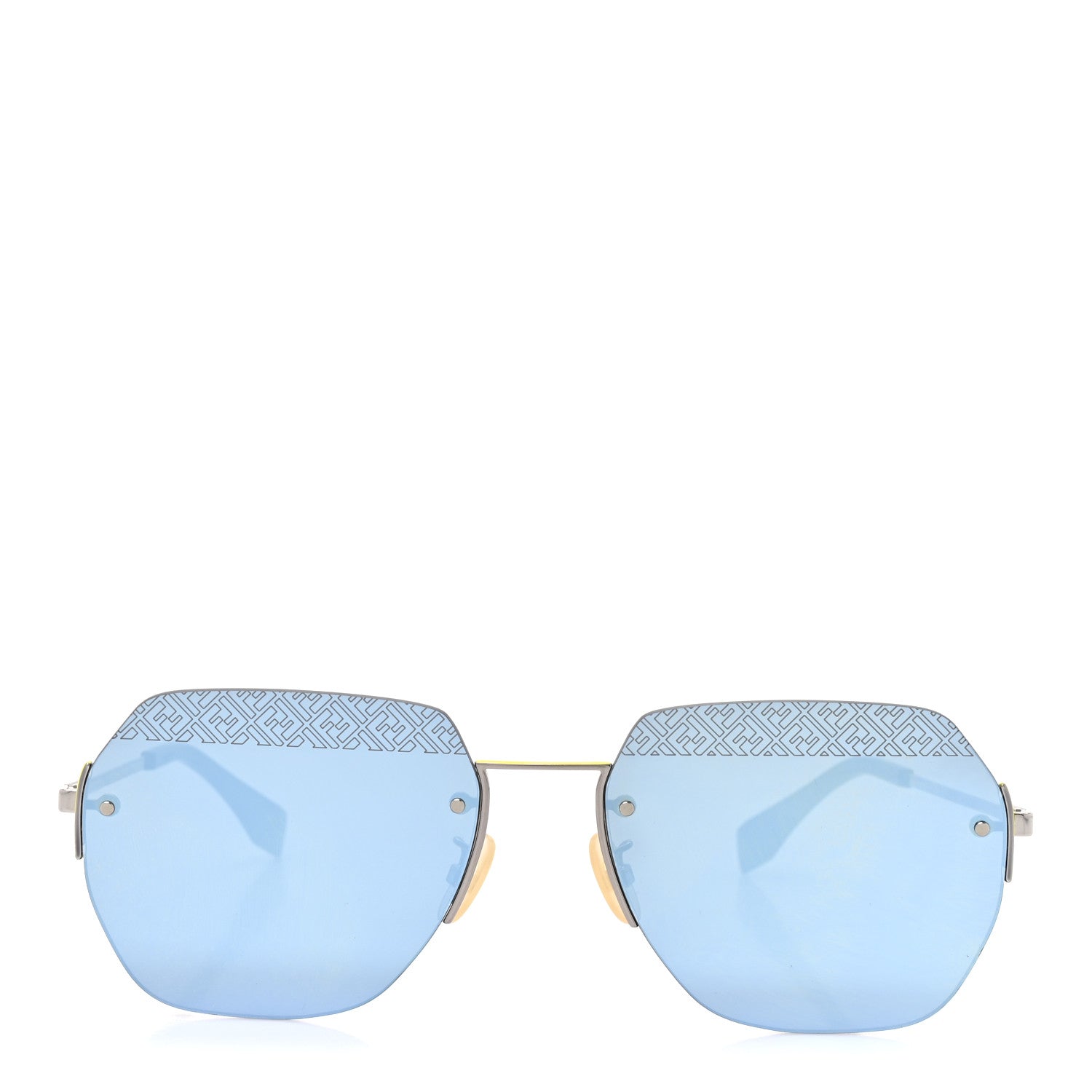 Fendi Metal Aviator Sunglasses FF M0067/F/S Silver Blue 2 of 7