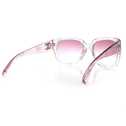 Chanel Acetate Multicolor Tweed CC Sunglasses 5220 Pink 3 of 6