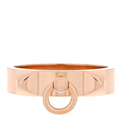 Hermes 18K Rose Gold PM Collier De Chien Ring 57 8 1 of 5