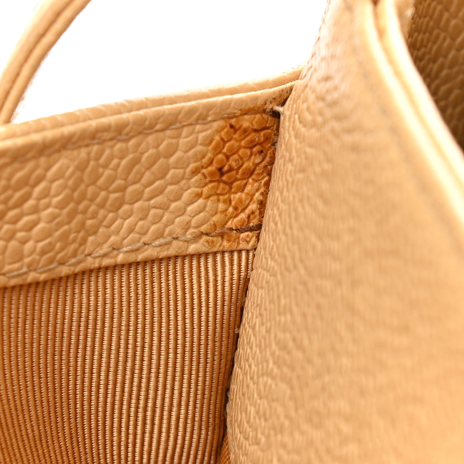 Chanel Caviar Logo Shoulder Bag Beige 13 of 15