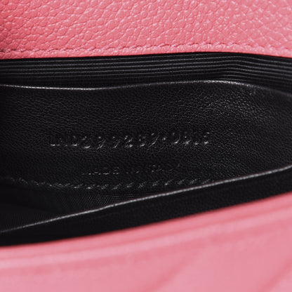 Saint Laurent Grained Calfskin Matelassé Chevron Monogram Classic Baby Chain Bag Rose Dark 7 of 14