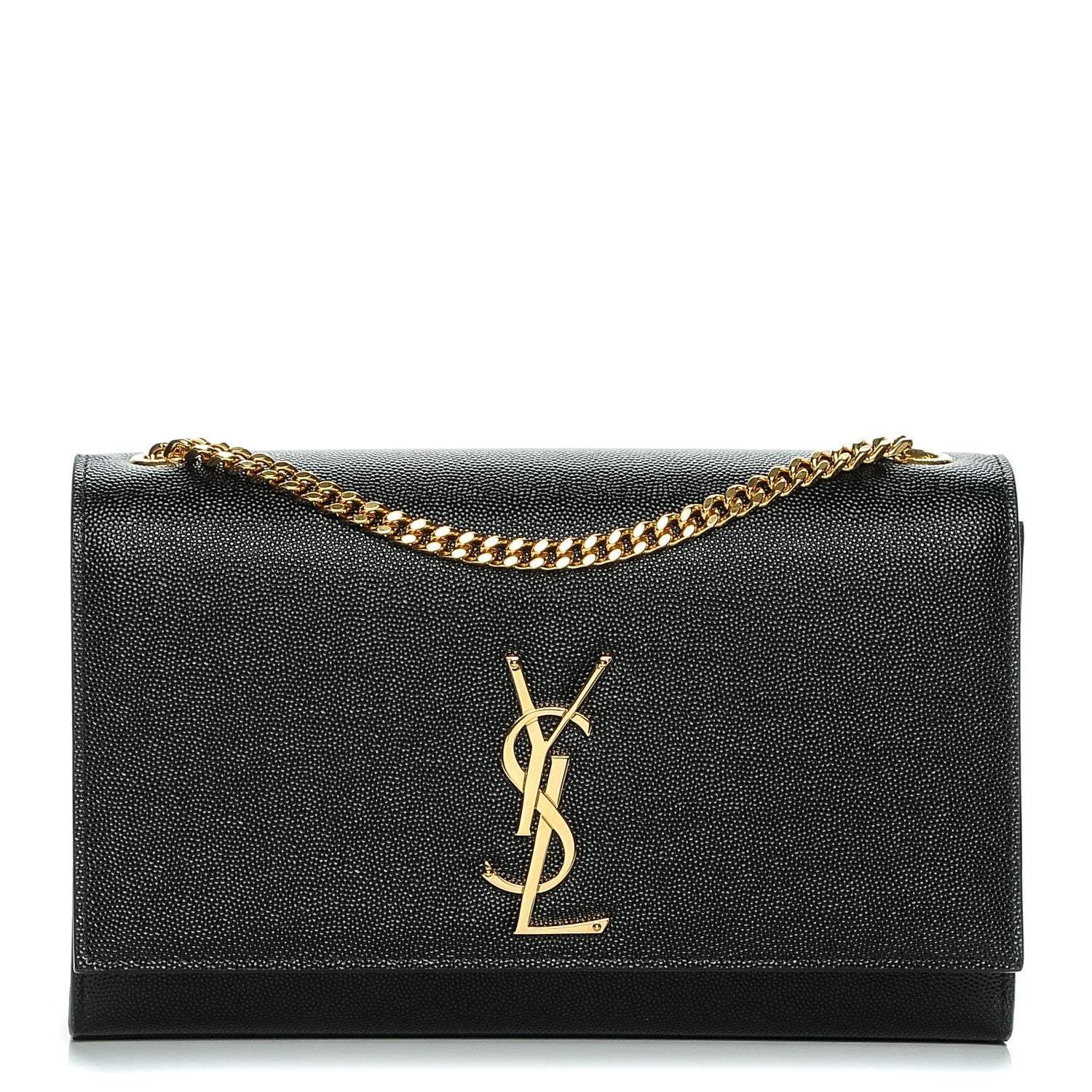 Saint Laurent Grain De Poudre Medium Classic Monogram Kate Satchel Black 1 of 7