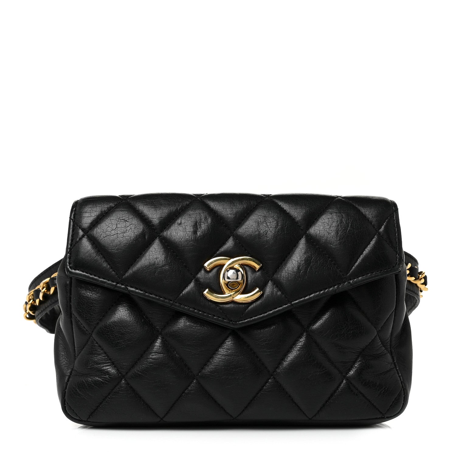 Chanel Lambskin Quilted Flap Waist Belt Bag Black 1 of 8