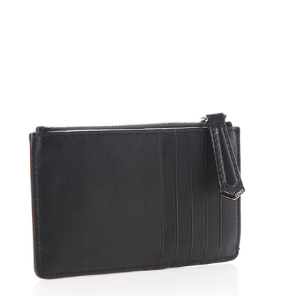 Fendi Vitello Dolce Mink Fur Hypnoteyes Zip Card Holder Black Yellow 3 of 8