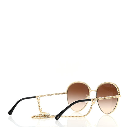 Chanel Chain Pantos Sunglasses 4242 Gold Brown 4 of 8