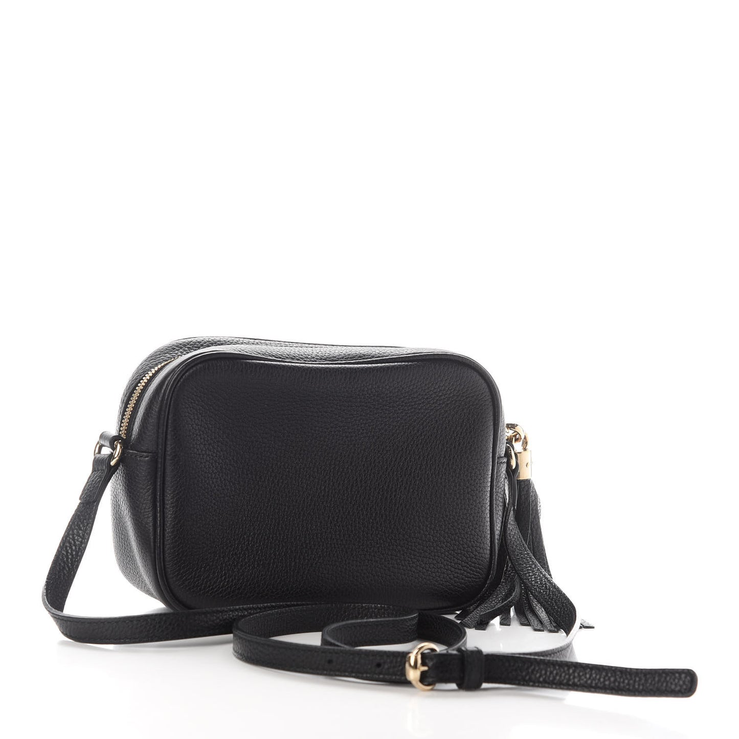 Pebbled Calfskin Small Soho Disco Bag Black