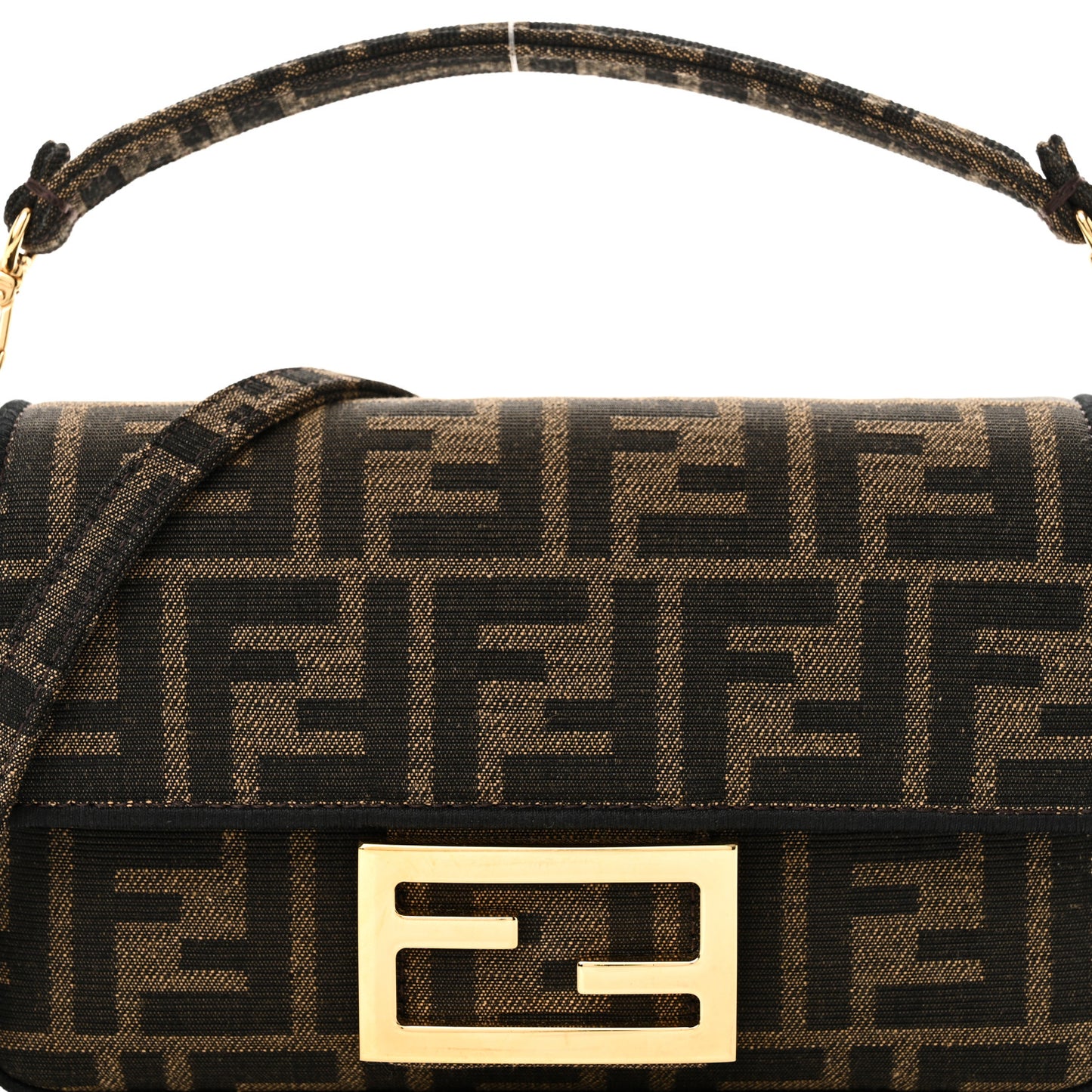 Fabric Jacquard FF 1974 Mini Baguette Tobacco Moro Black