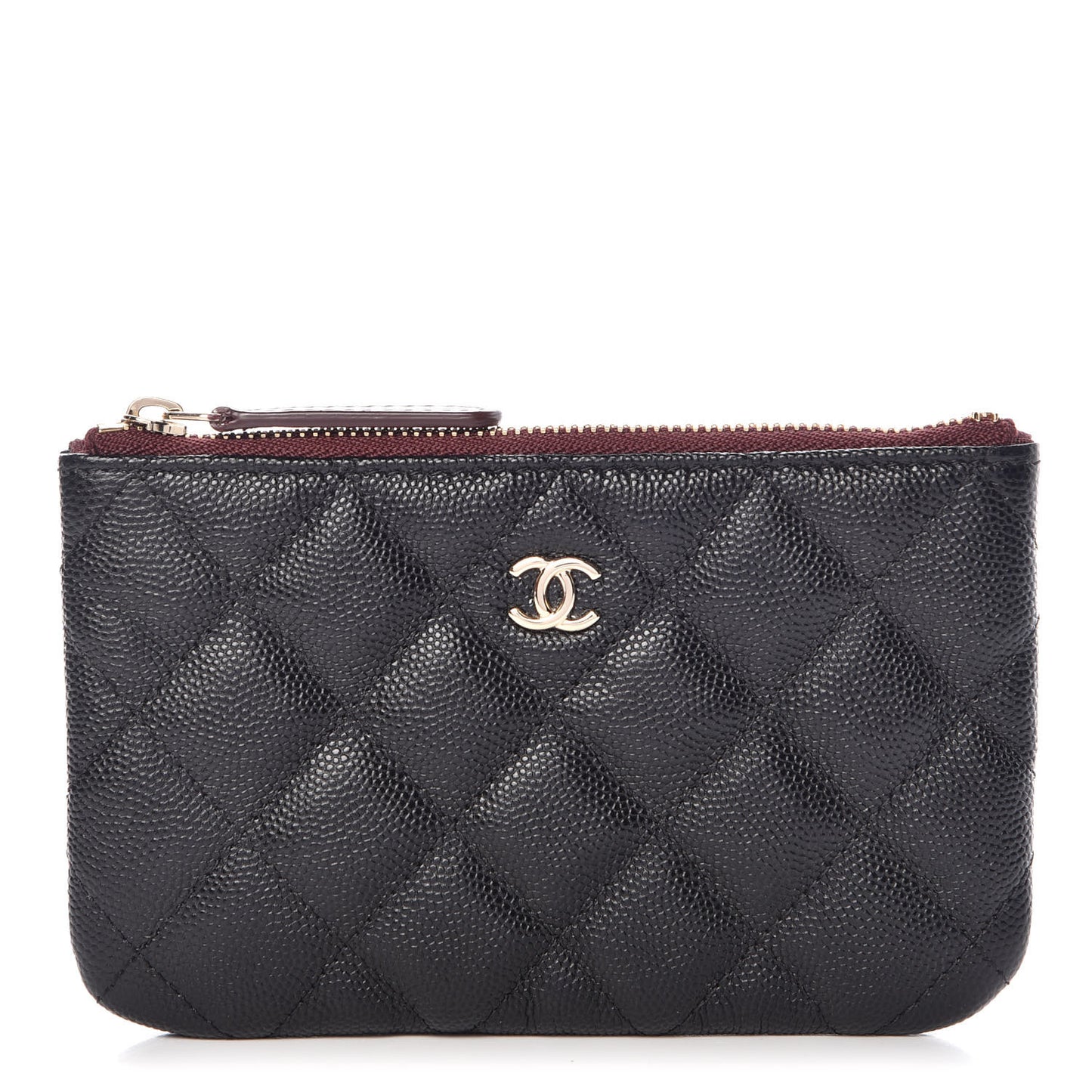 Caviar Quilted Small Cosmetic Case Black