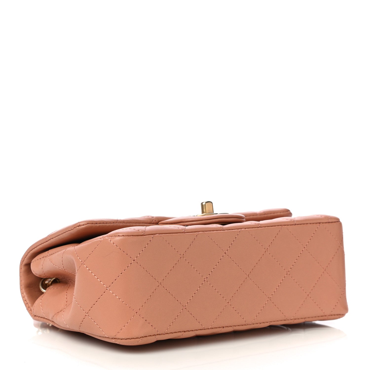Chanel Lambskin Quilted Studded Mini Rectangular Flap Beige 4 of 10