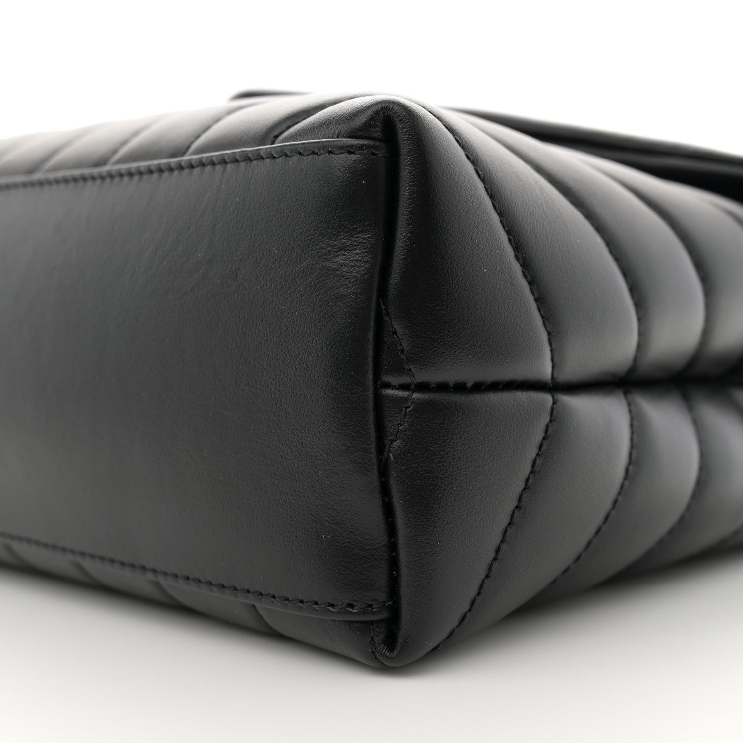 Saint Laurent Calfskin Y Quilted Monogram Small Loulou Chain Satchel Black 10 of 12