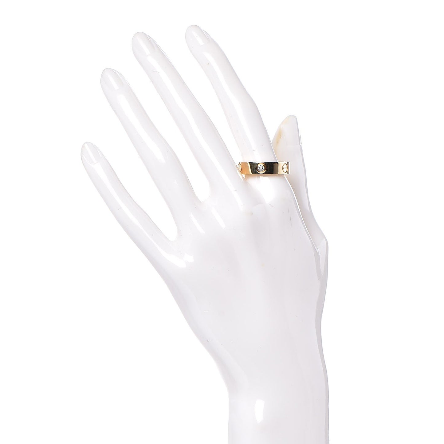 18K Yellow Gold 3 Diamond 5.5mm LOVE Ring 59 8.75