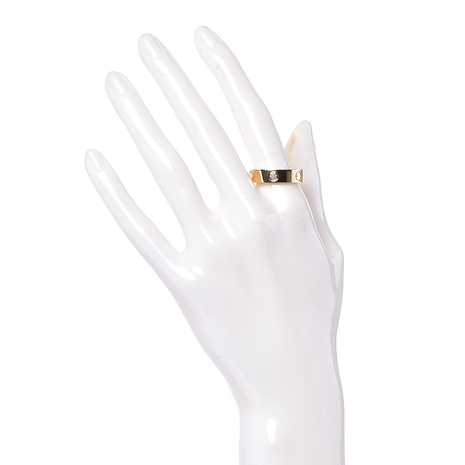 Cartier 18K Yellow Gold 3 Diamond 5.5mm LOVE Ring 59 8.75 2 of 3