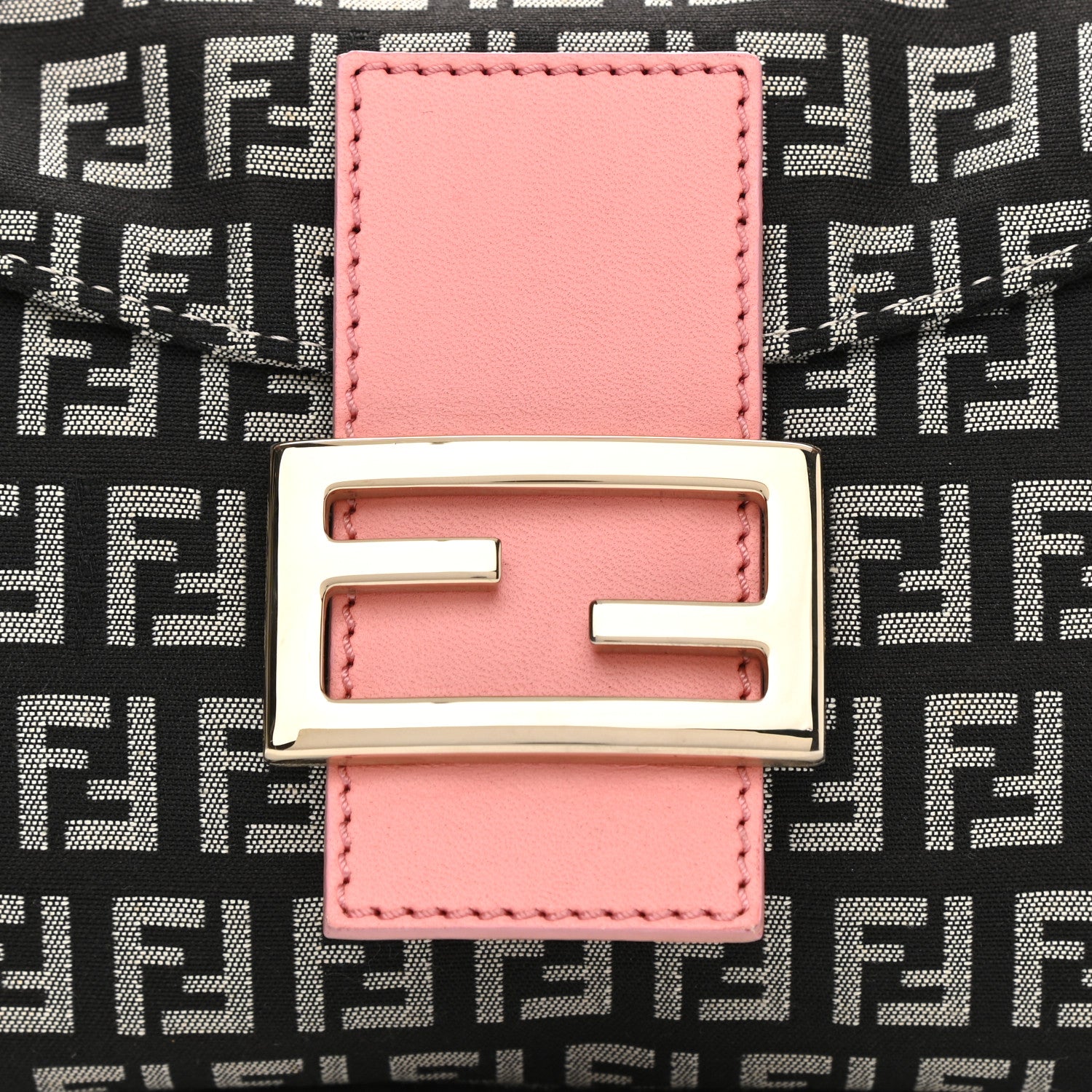 Fendi Zucchino Baguette Black Rosa 7 of 10