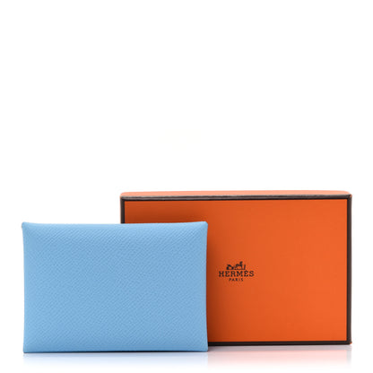 Hermes Epsom Calvi Duo Card Case Celeste 8 of 8