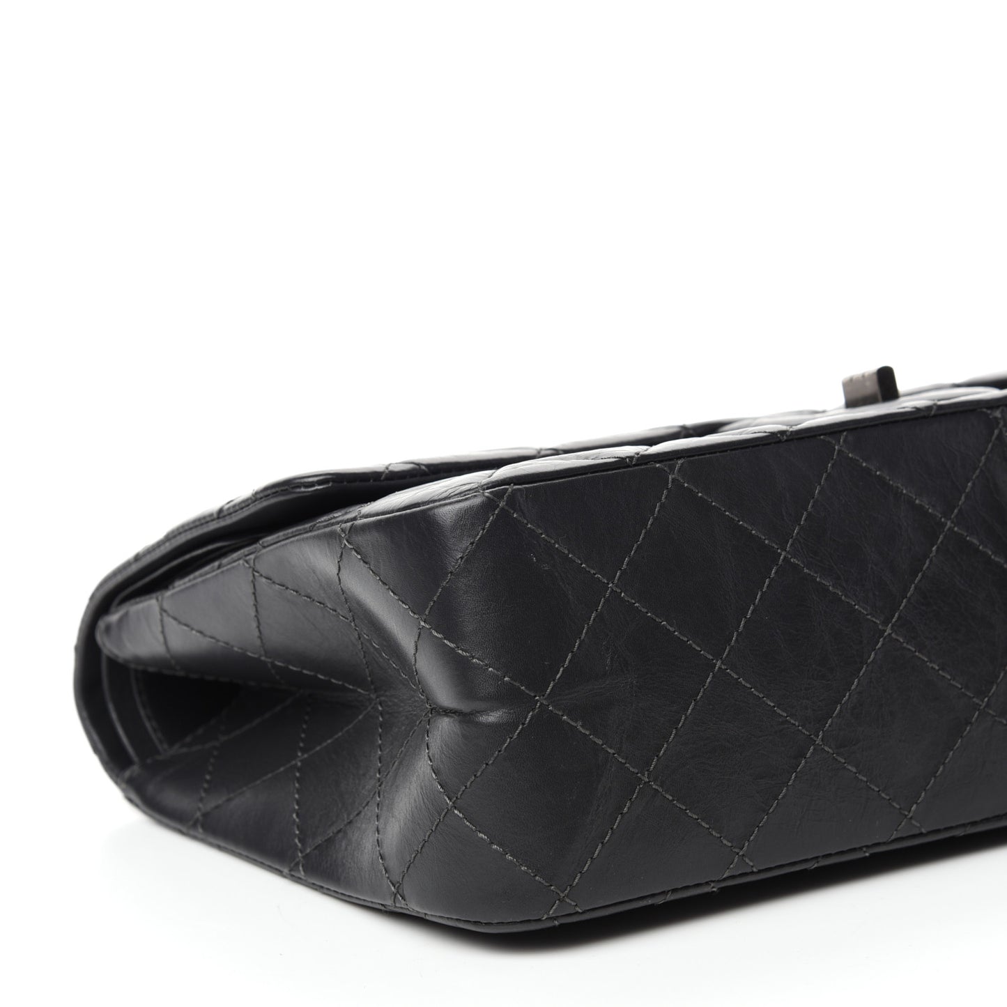 Aged Calfskin Quilted 2.55 Reissue 227 Flap Dark Grey