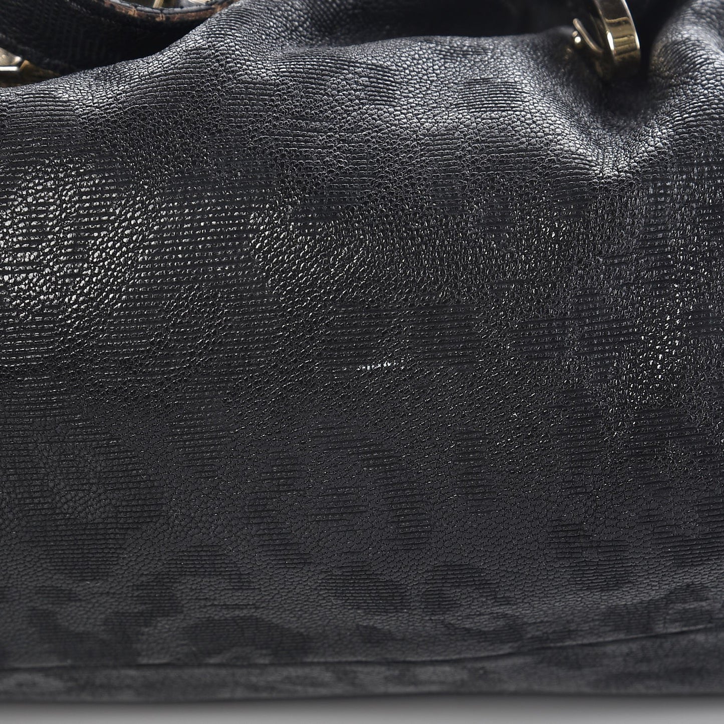 Patent Laser Cut Leopard Print Riki Tote Black