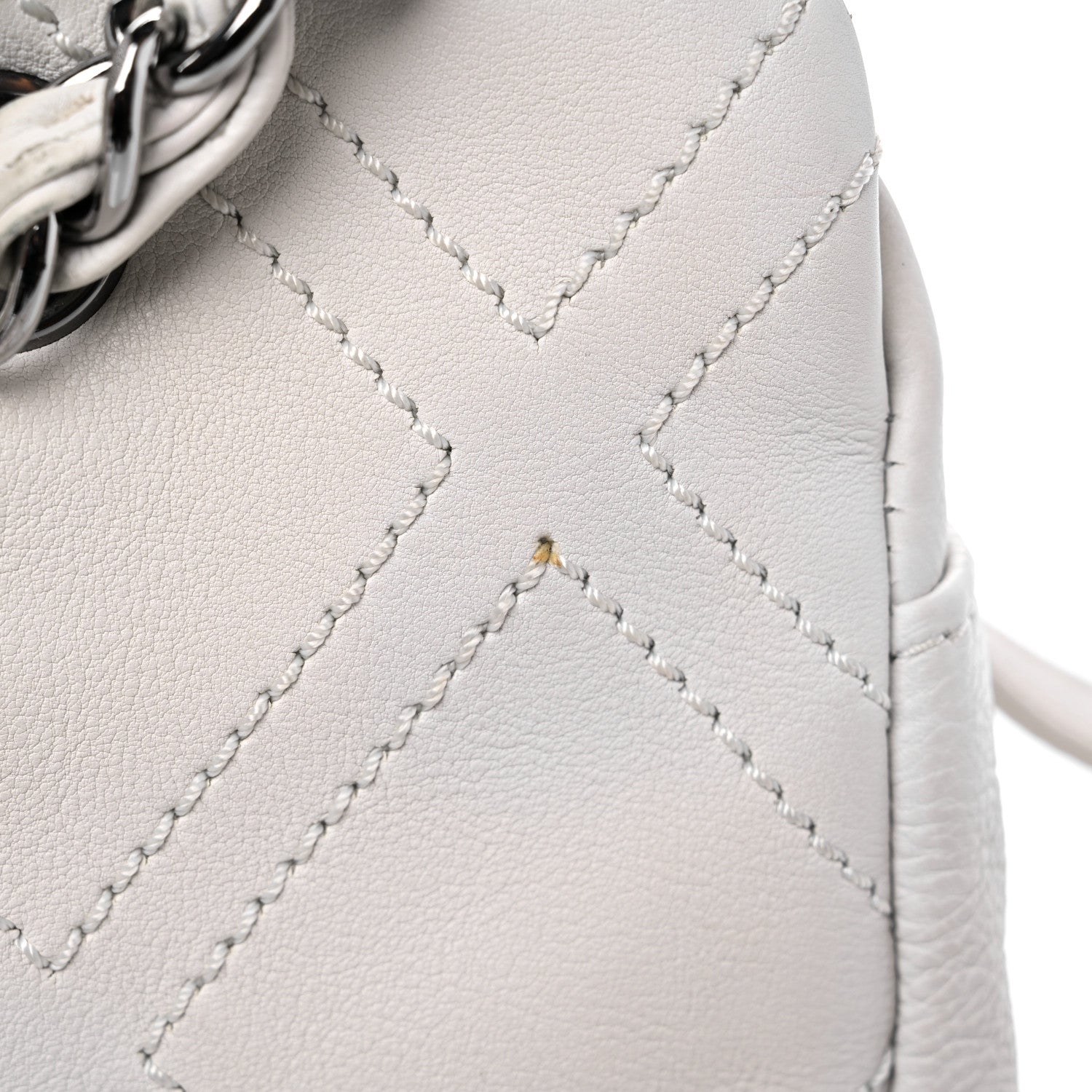 Chanel Calfskin Small Diamond Stitch Tote White 16 of 18