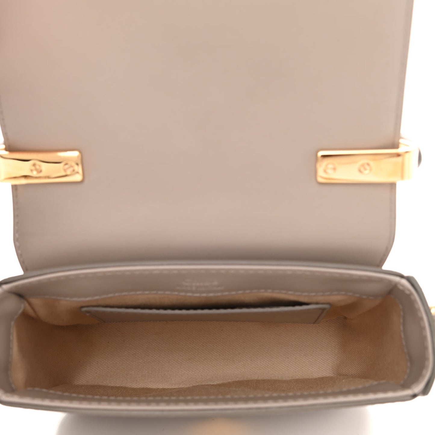 Shiny Calfskin Suede Mini C Double Carry Motty Grey