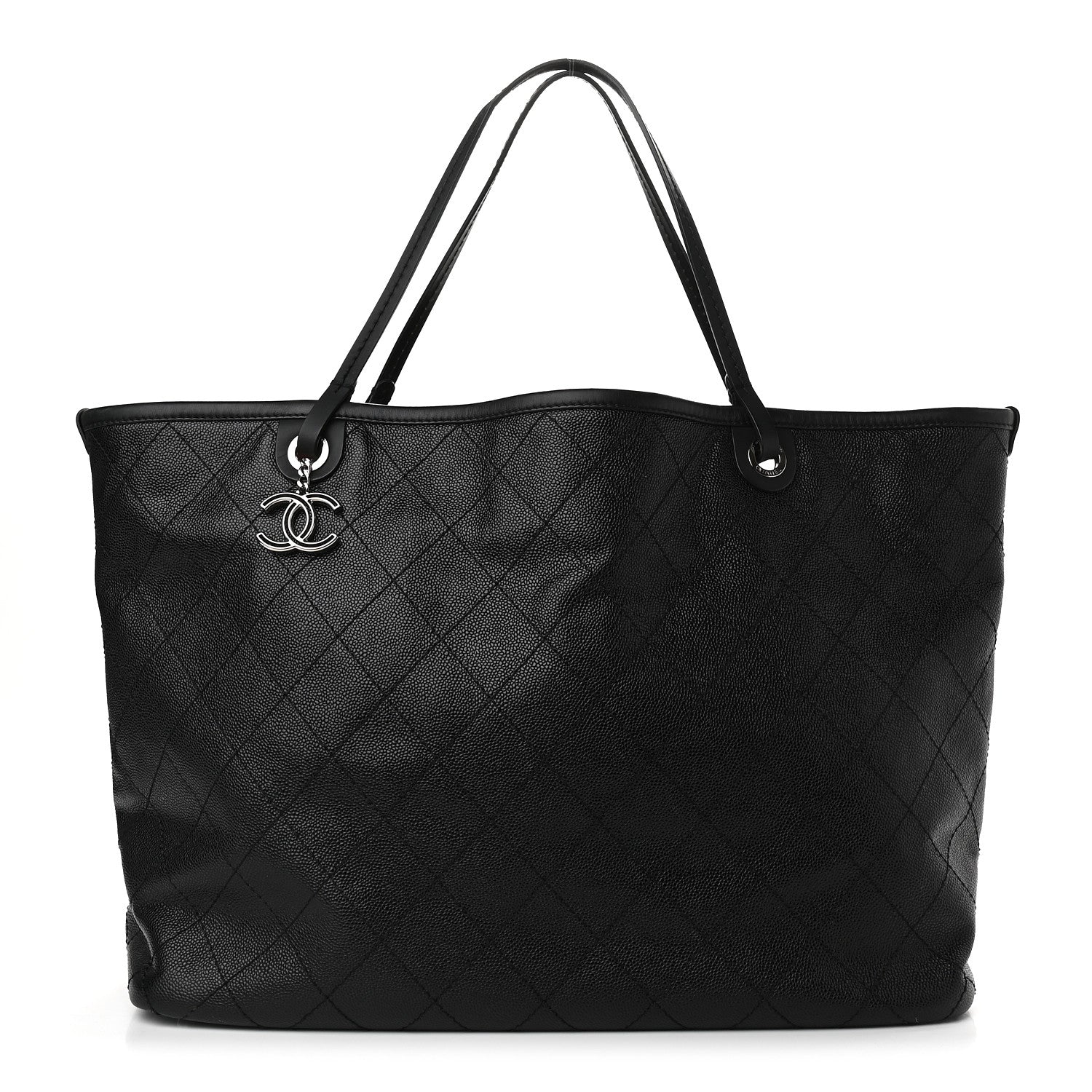 Chanel Grained Calfskin Large Shopping Fever Tote Black 3 of 10