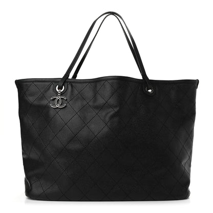 Chanel Grained Calfskin Large Shopping Fever Tote Black 3 of 10