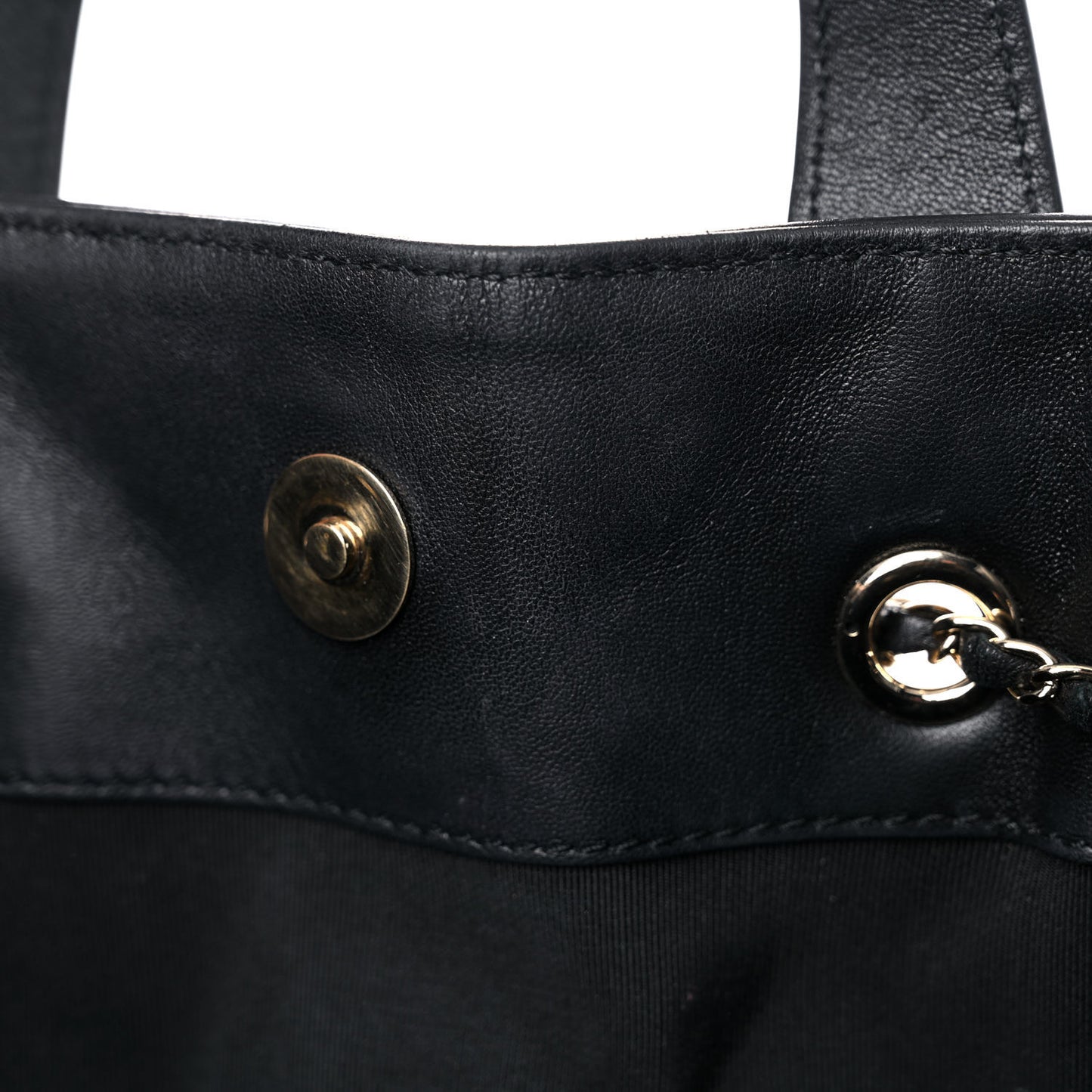Lambskin Quilted CC Dweller Drawstring Tote Black