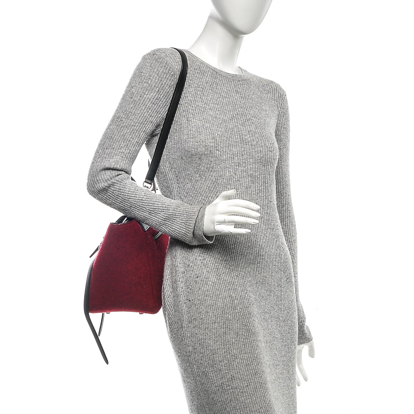 Felt Smooth Calfskin Mini Belt Bag Red